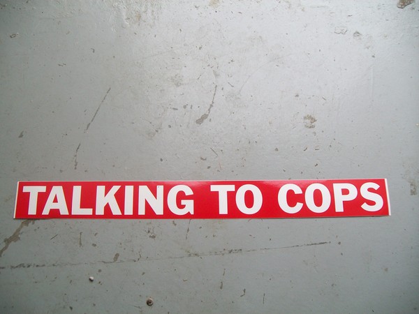 Stop sticker: Talking to cops