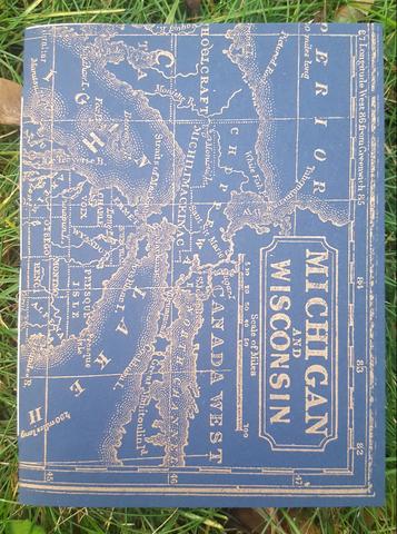 Michigan Blue & Gold Map Letterpress Notebook