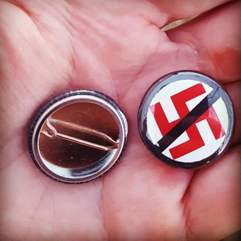 Anti-Swastika pin
