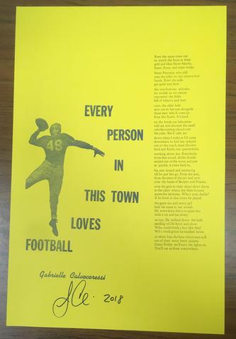 “Every Person in This Town Loves Football” BY Gabrielle Calvocoressi, Print (Signed Edition, Benefit for the Ruth Ellis Center)