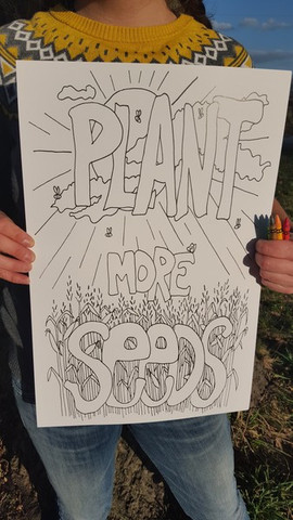 Plant More Seeds coloring poster