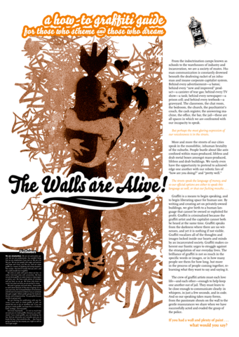 The Walls Are Alive: A How-To Graffiti Guide For Those Who Scheme and Those Who Dream poster/zine